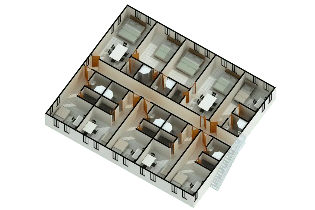 Comercial spaces built with modular building systems